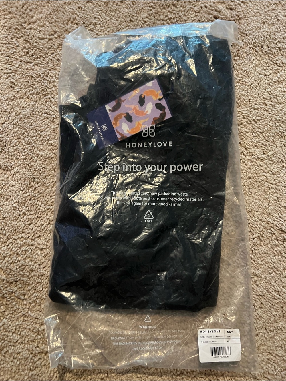 Product Label on Plastic Packaging